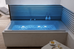 white growing bathtub lighting