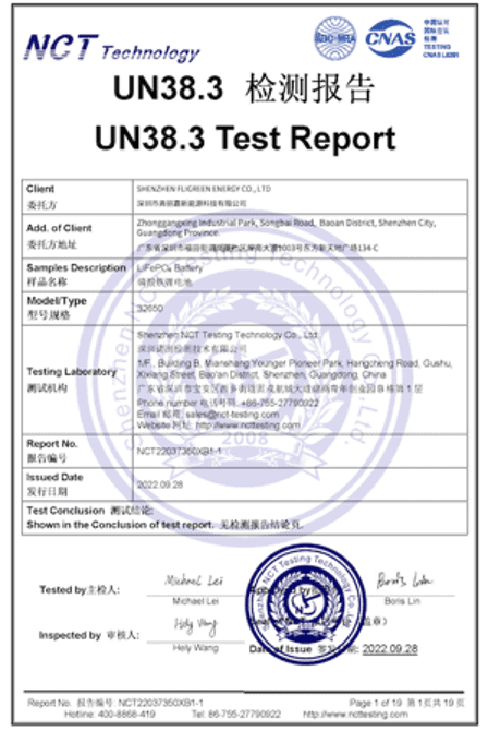 UN 38.3 pressed