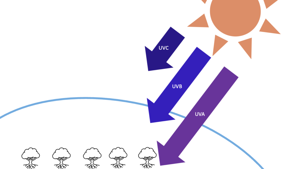 UVA has the strongest penetrating ability