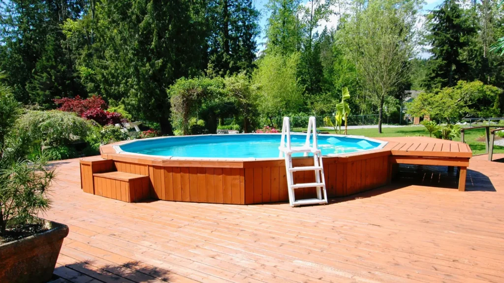 9.Wooden Freestanding Pool Surface