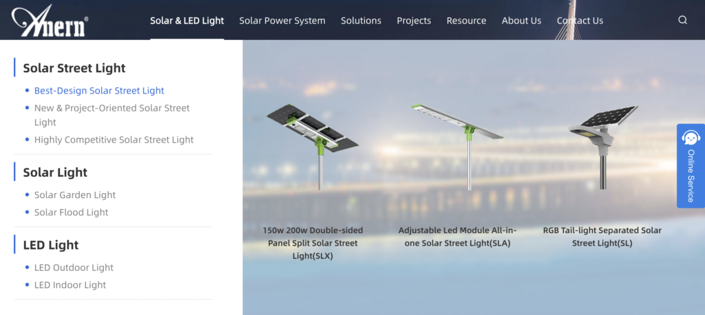 Anern solar street lights